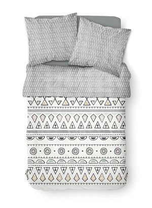 Today Linge De Maison - Parure de lit imprimé en coton - Taille 260x240 cm - Blanc