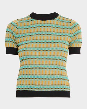 Leo Abstract Short Sleeve Sweater