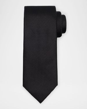 Men's Solid Textured Silk Tie