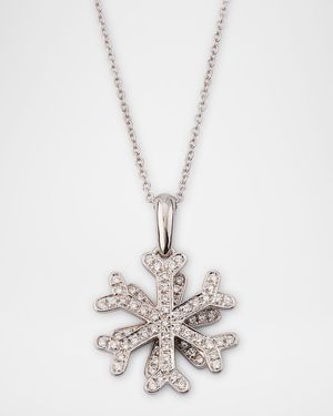 Estate MarinaB 18K White Gold Diamond Snowflake Necklace