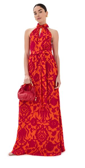 Figue Yvette Dress Caspian Garden Spice Orange S