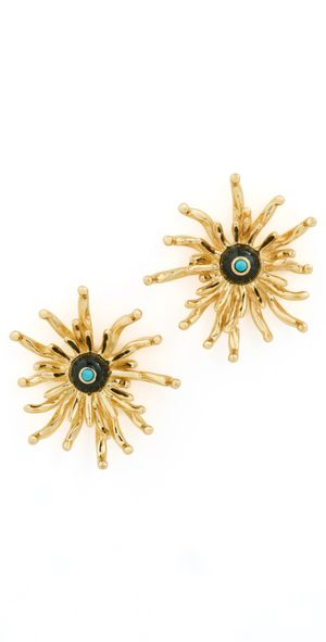 Lizzie Fortunato Cactus Flower Studs Gold One Size