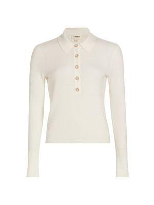 Women's Sterling Jeweled Button Sweater - Ivory Jewel - Size XL