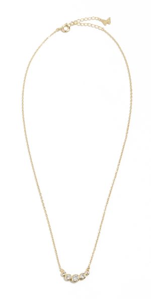 By Adina Eden Cubic Zirconia Curved Bezel Bar Pendant Necklace Gold One Size