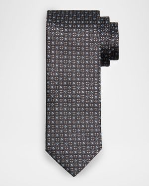 Men's Round Medallion Silk Jacquard Tie