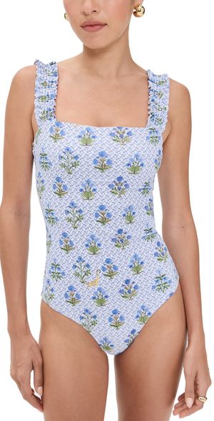Hill House Home The Teagan One Piece Block Print, Blue 4XL