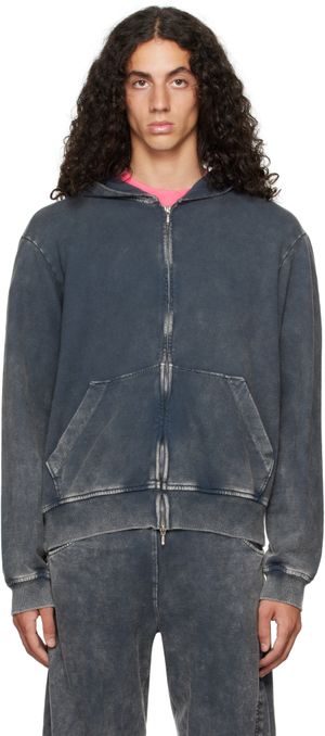Omar Afridi Gray Shabby Full Zipped Hoodie
