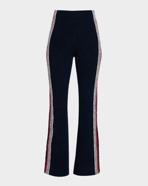 Side Stripe Knit Flare Pants