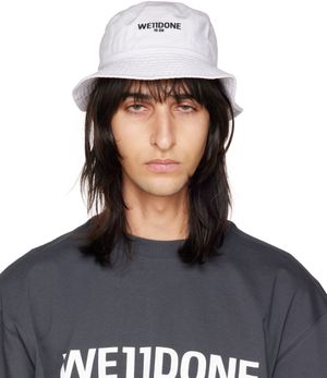 We11done White Logo Bucket Hat