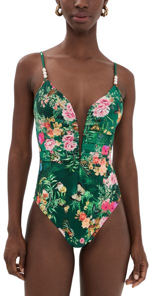 L'AGENCE Lilou Charonda Butterfly Plunge One Piece Multi L