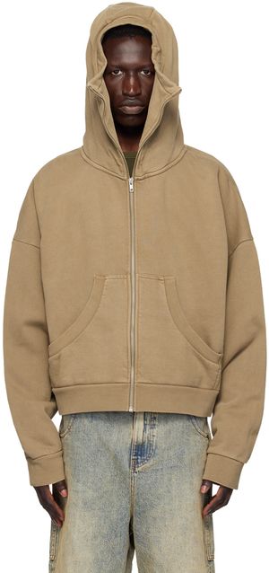 Entire Studios Beige Full Zip Hoodie