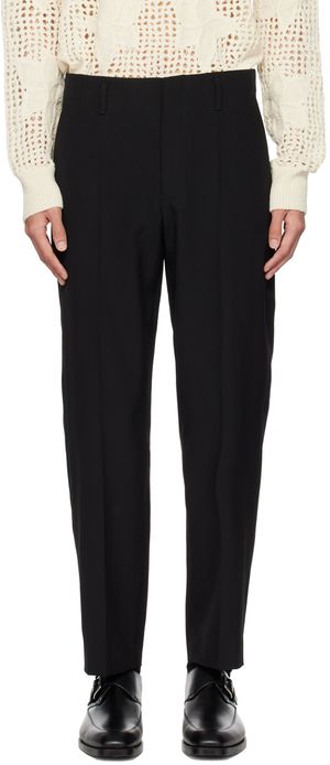 Dries Van Noten Black Creased Trousers