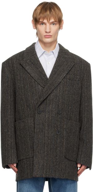 WOOYOUNGMI Manteau gris à double boutonnage