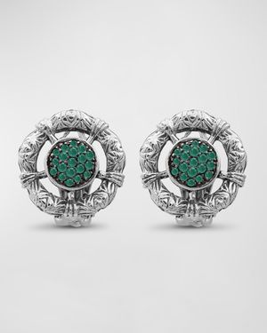 Emerald Earrings in Sterling Silver