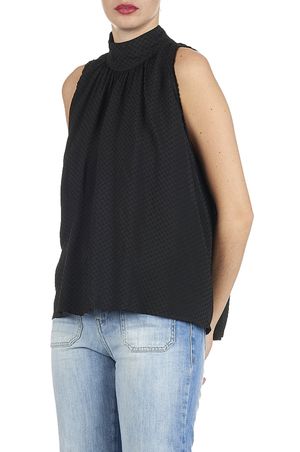 Momoni - Top évasée en avec ouverture dos - Taille M - Noir