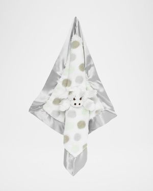 Little Giraffe Dotted Plush Baby Blanky, Silver