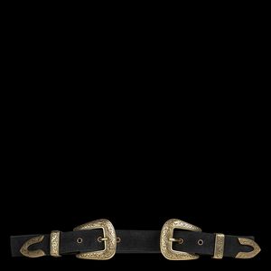 La Petite Etoile - Ceinture en cuir velours - Taille 85 - Noir