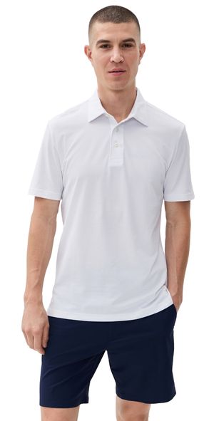 Faherty Movement Pique Polo Pure White L