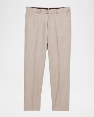 Men's Cavalry Twill Sharkskin Flat-Front Trousers