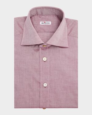 Men's Cotton Point-Collar Dress Shirt