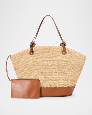 Squillo Raffia & Leather Tote Bag