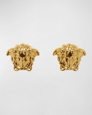 Men's Golden Medusa Head Earrings