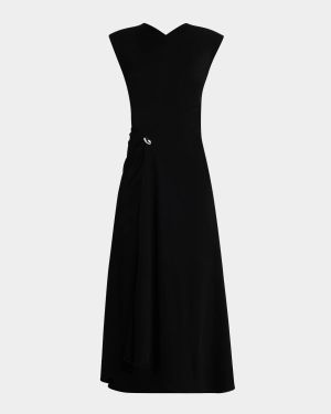Mary V-Neck A-Line Midi Dress