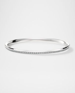 18K White Gold Barre Pave Diamond Bangle Bracelet