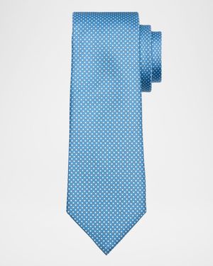 Men's Geometric Lattice Silk Tie