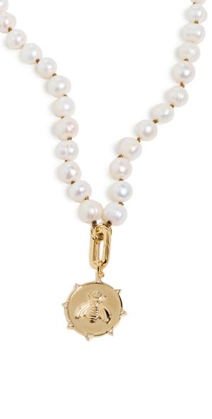 HART Pearl Necklace with Bee Pendant Pearl/Gold One Size