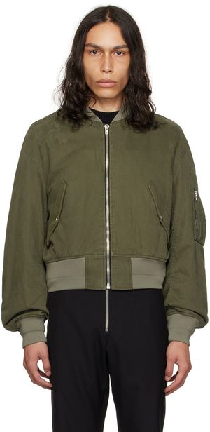 We11done Khaki Dropped Shoulder Bomber Jacket