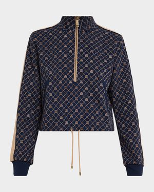 Ezra Morgan Monogram Quarter-Zip Pullover