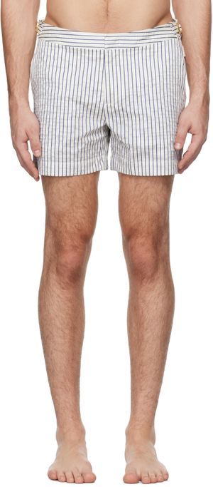 Orlebar Brown White & Navy Setter Swim Shorts