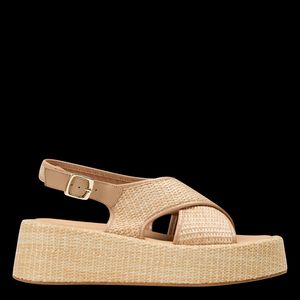 Mellow Yellow - Sandales compensées tissées - Taille 42 - Beige