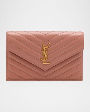 Small YSL Wallet on Chain in Quilted Leather