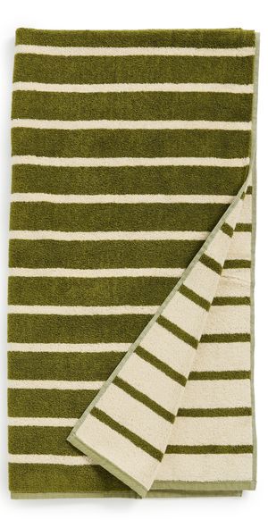 Dusen Dusen Bath Towel Green/Cream One Size