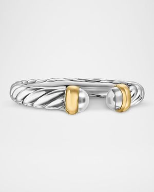 Cable Flex Open Ring in Silver and 14K Gold, 3.4mm