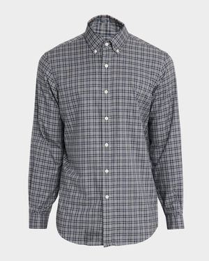 Men's Classic Fit Plaid Twill Button-Down Shirt