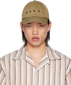 Marni Khaki Organic Gabardine Baseball Cap