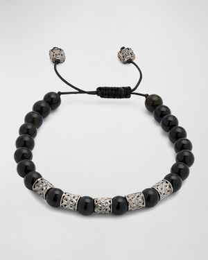 Men's Obsidian Beaded Bracelet