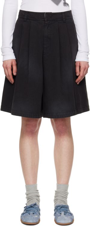 OPEN YY Black Washed Bermuda Shorts