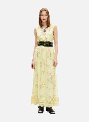 The Kooples - Robe longue imprimée - Taille 40 - Jaune