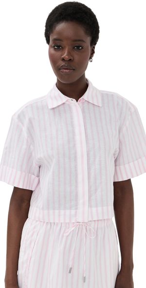 SIMKHAI Ryett Cropped Shirt Sorbet Stripe XL