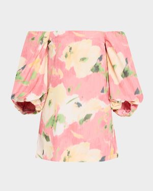 Ashley Printed Off-The-Shoulder Dress