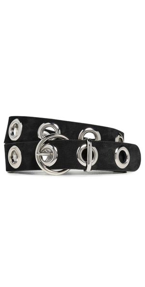 Anderson's Casual Nubuck Eyelet Belt Black 70