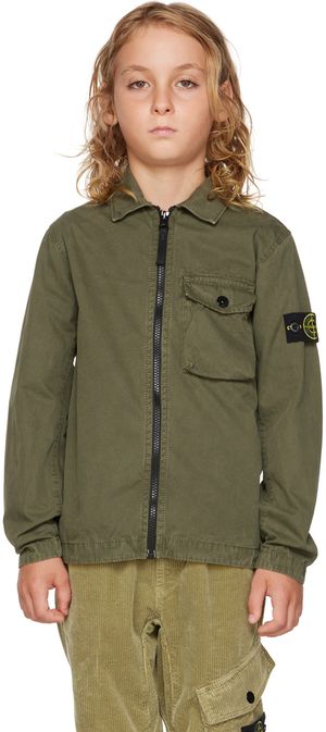 Stone Island Junior Kids Khaki Pocket Jacket
