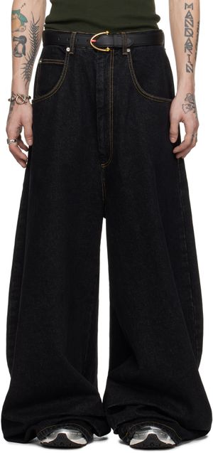LU’U DAN Jean surdimensionné noir