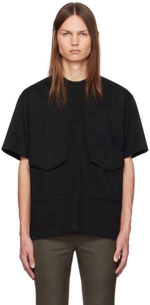 sacai Black Flap Pocket T-Shirt