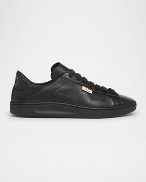 Men's Royco V Logo Calfskin Low-Top Sneakers
