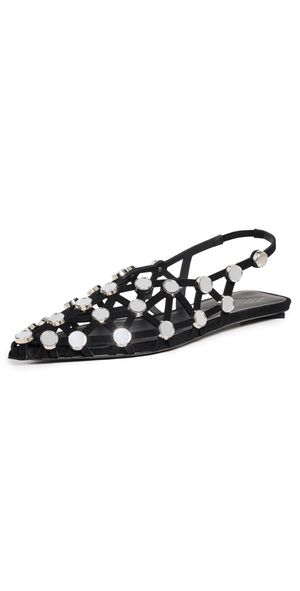 The Attico Grid Ballerina Flats Black 36